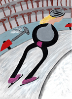 Eiskunstläuferin Karikatur